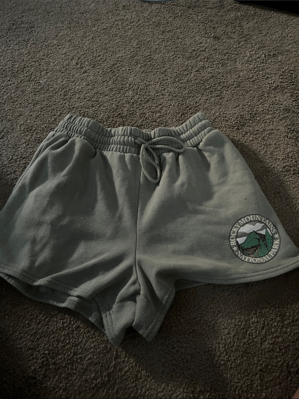 refuge Olive Green Fleece Athletic Shorts with Drawstring